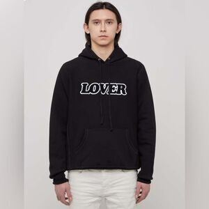 Bianca Chandon Lover Logo Hoodie in black and white. Unisex Large